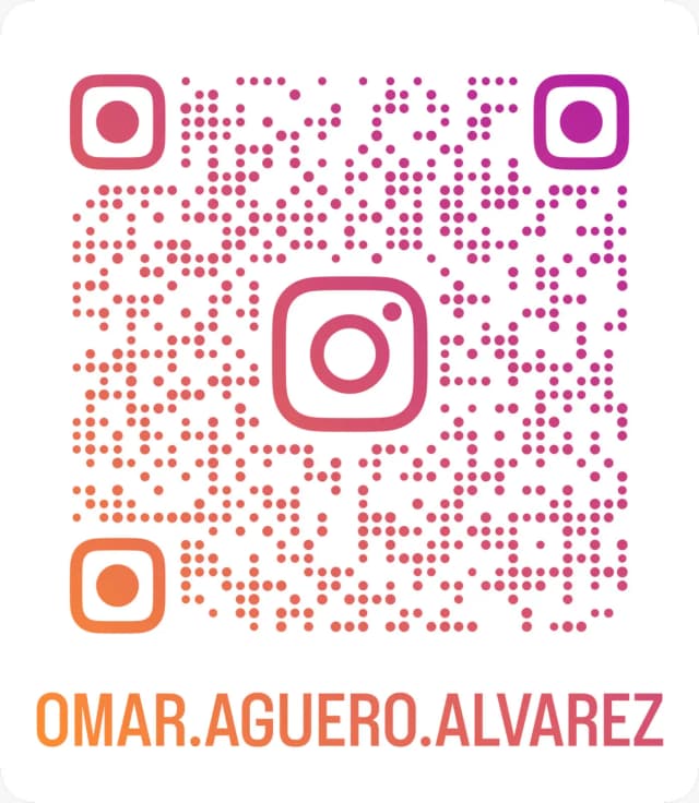 Código QR para seguir al Dr. Omar Agüero en Instagram